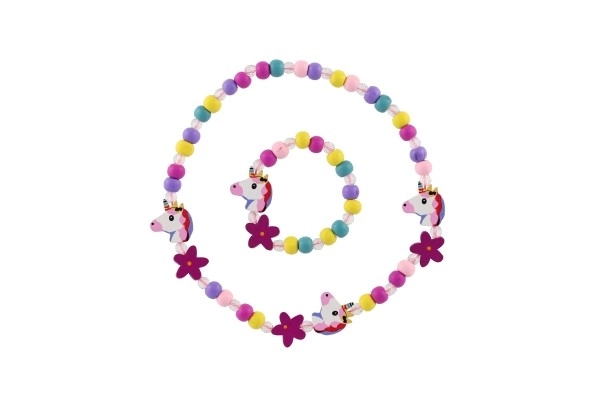 Collier et bracelet avec perles Licorne