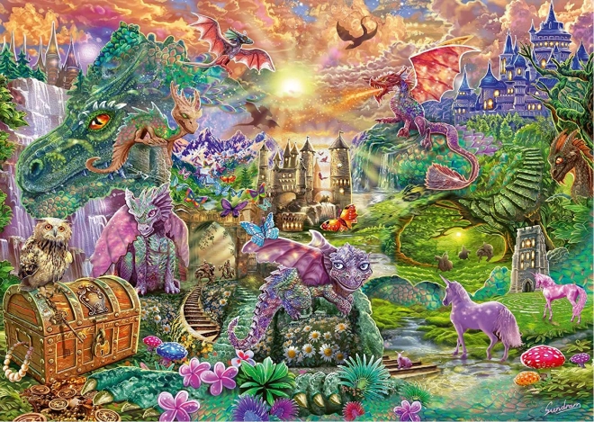 Puzzle Royaume de dragons enchanté 1000 pièces SCHMIDT
