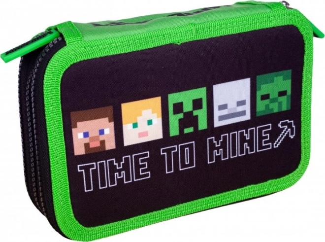 Trousse scolaire Minecraft Alex et Steve trois étages