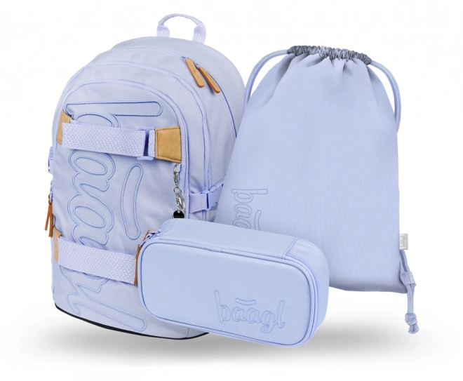 BAAGL 3 SET Skate Lilac: sac à dos, trousse, sac