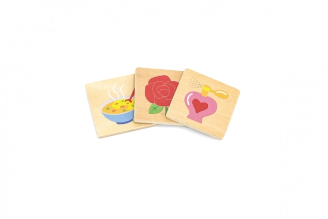 Jeu éducatif VIGA puzzle en bois pour apprendre les sens