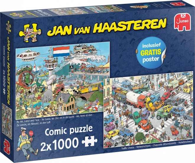 JUMBO Puzzle JvH Chaos de transport par avion et bateau 2x1000 pièces