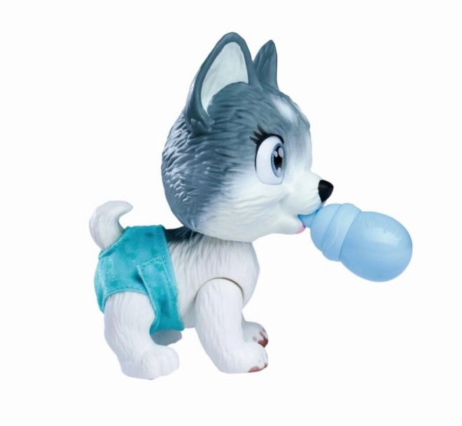 Chiot Husky Pamper Petz dans la baignoire