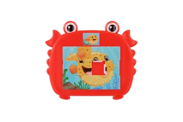 Jeu de puzzle animal en plastique 12,5x11cm 4 couleurs sur carte
