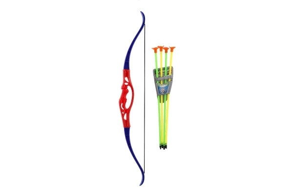 Arc+4 flèches avec ventouses en plastique 57cm sur carte