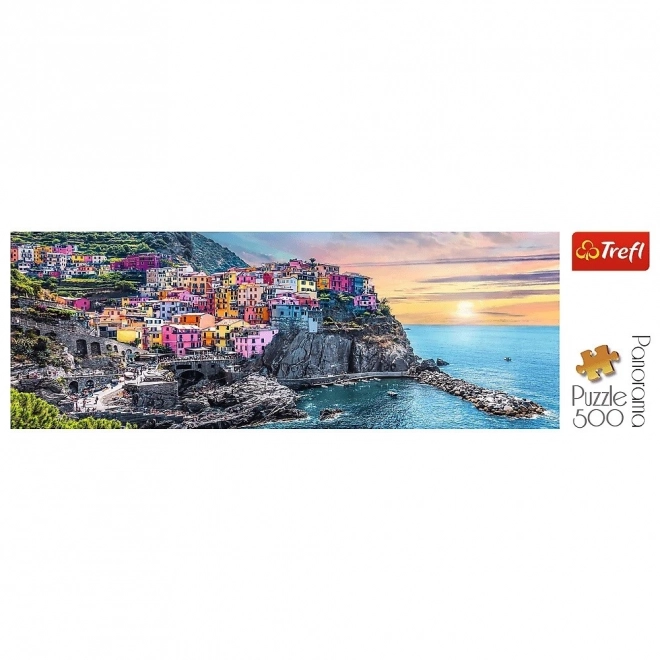 Puzzle panoramique 500 pièces Vernazza au coucher du soleil, Italie
