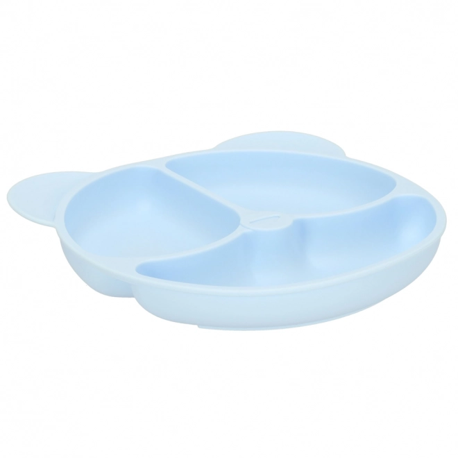 Vaisselle en silicone bleu clair ourson - 4 pièces