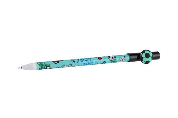 Stylo gomme avec ballon de football 16cm en plastique 6 couleurs 36 pcs dans une boîte