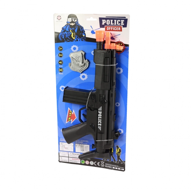 Fusil-mitrailleur en plastique de police avec son