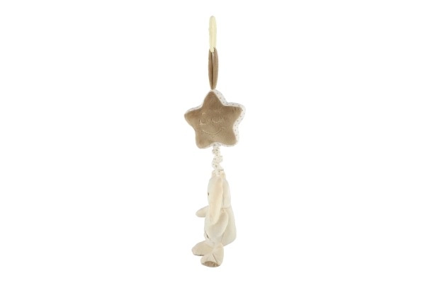 Lapin en peluche suspendu avec étoile pour lits et poussettes