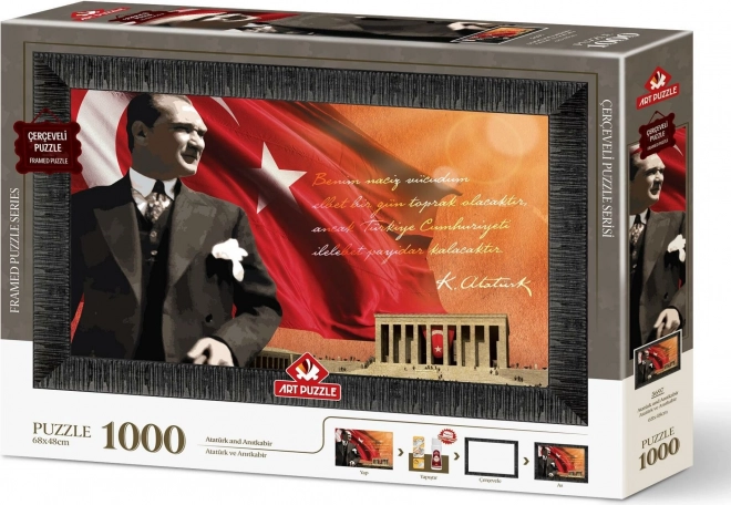 ART PUZZLE Puzzle avec cadre et colle 3-en-1 1000 pièces – Atatürk et Anitkabir