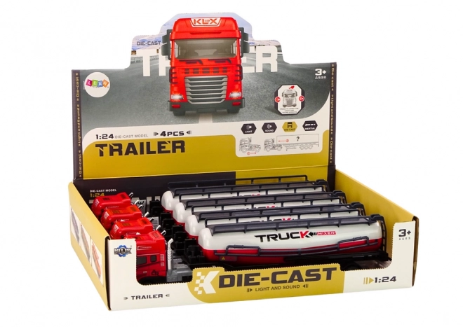 Camion avec remorque TIR Citerne 1:24 Bruits rouges