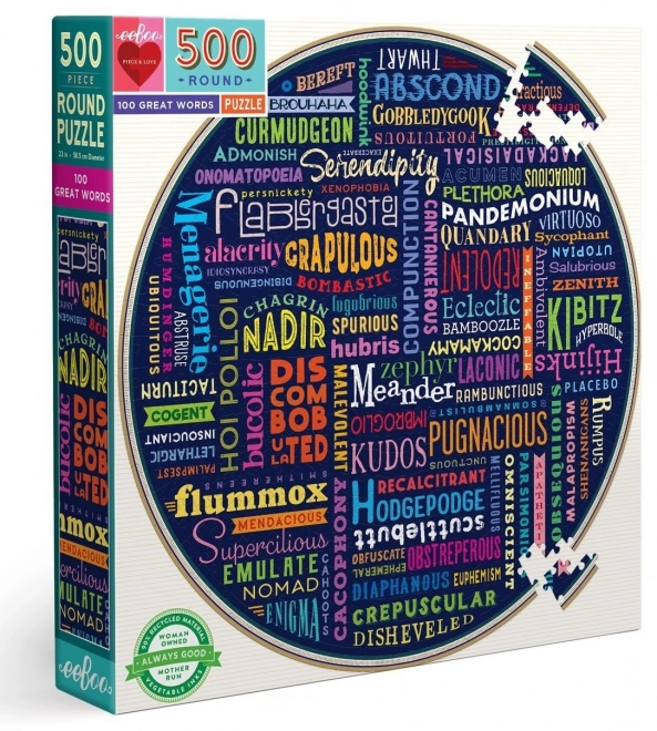 Puzzle rond 100 mots formidables 500 pièces