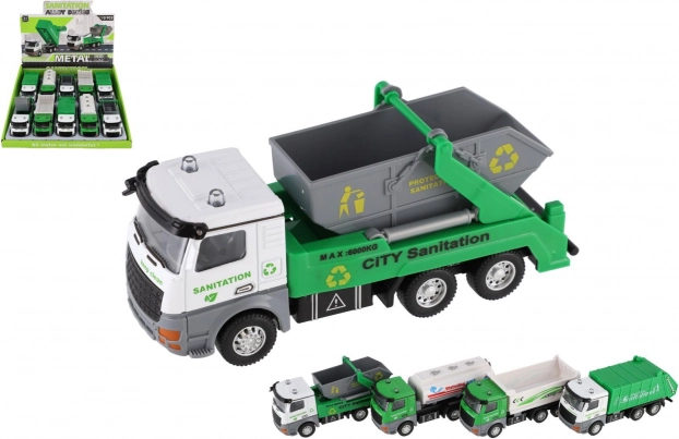 Véhicule de service de nettoyage urbain métal/plastique 14 cm avec retour à friction