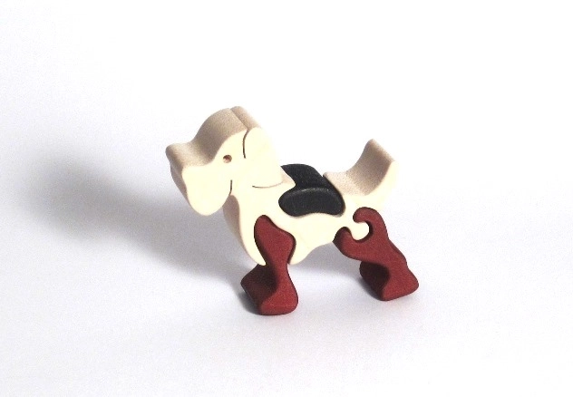 Fauna Puzzle en bois massif insérable petit chien