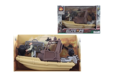Navire de guerre avec soldat et accessoires