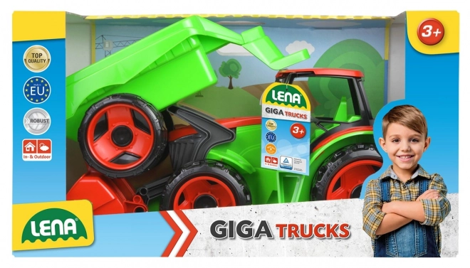 Tracteur chargeur Giga Trucks avec remorque en plastique 62cm