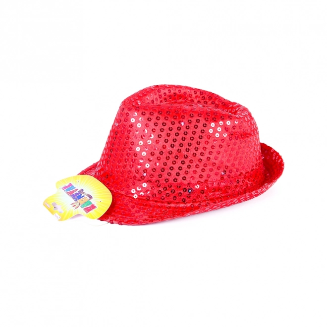 Chapeau disco rouge LED pour adultes