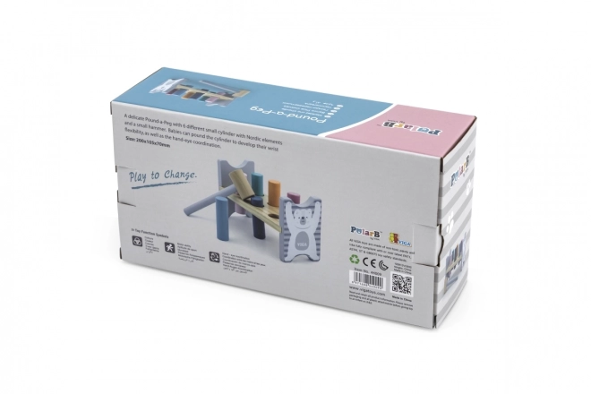 VIGA PolarB Banc en bois avec marteau – Jouet Montessori