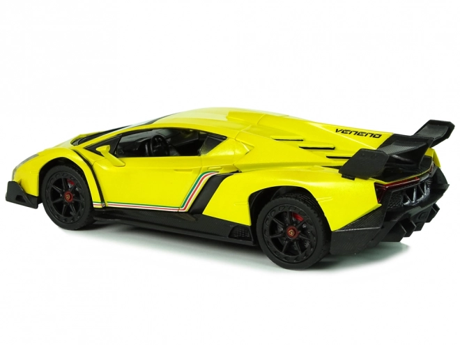 Voiture Lamborghini Veneno Jaune Télécommandée 2.4G avec Lumières Sonores