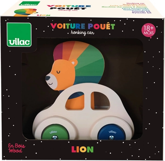 Voiturette en bois avec klaxon Lion de Vilac