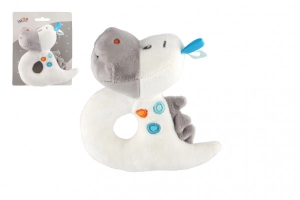 Hochet dinosaure peluche 13cm sur carte dans sachet 0+