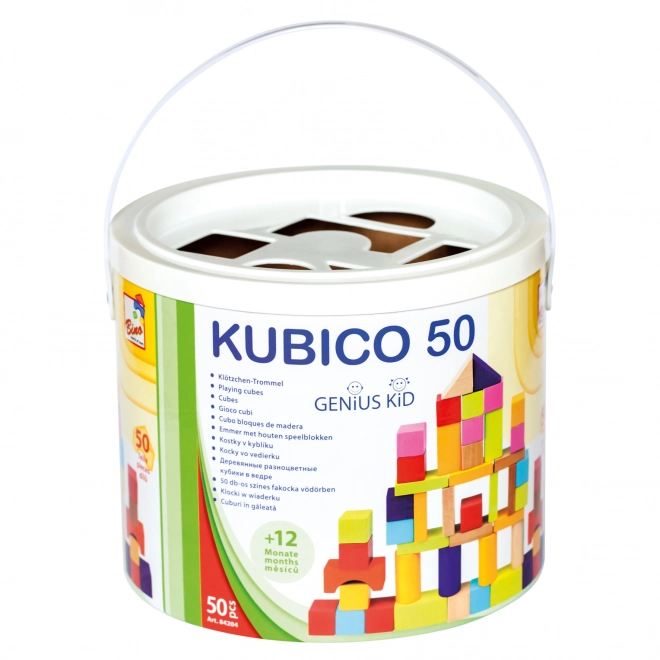 Bino Cubes dans le seau 50 pcs nouvelles couleurs