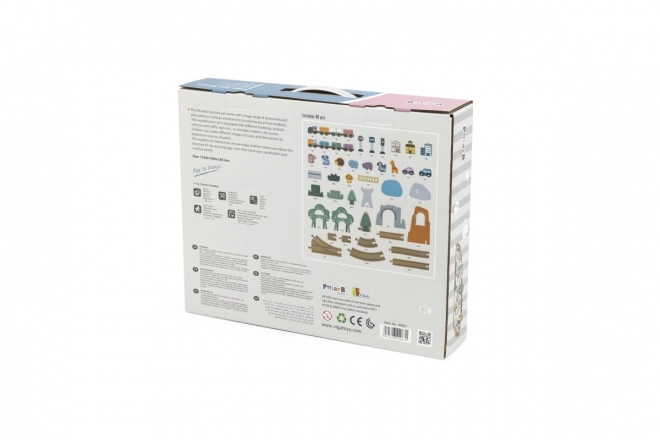 Viga PolarB Circuit de train en bois 90 pcs
