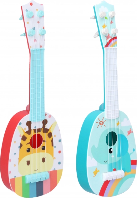 Guitare d'enfant avec motif d'animaux africains