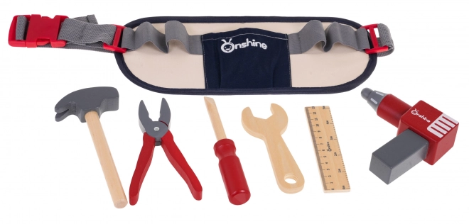 Ensemble d'outils en bois avec ceinture pour enfants 3+ Ensemble de petit bricoleur
