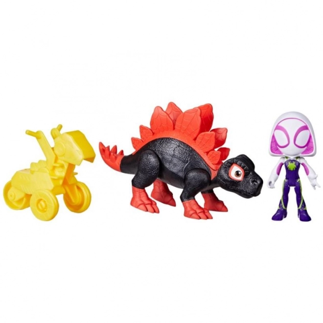 Spider-man spidey et ses amis incroyables figurine avec dinosaure et accessoires