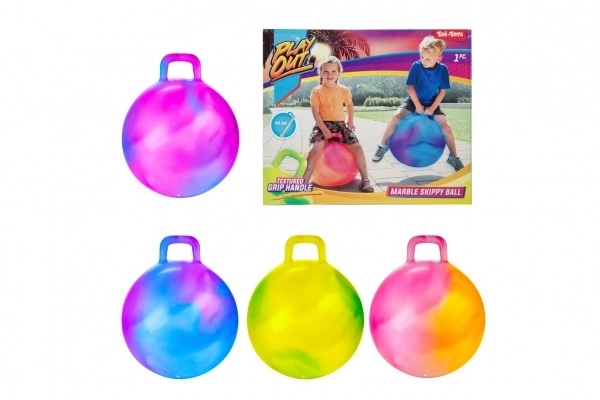 Balle sautante avec poignée 45 cm colorée