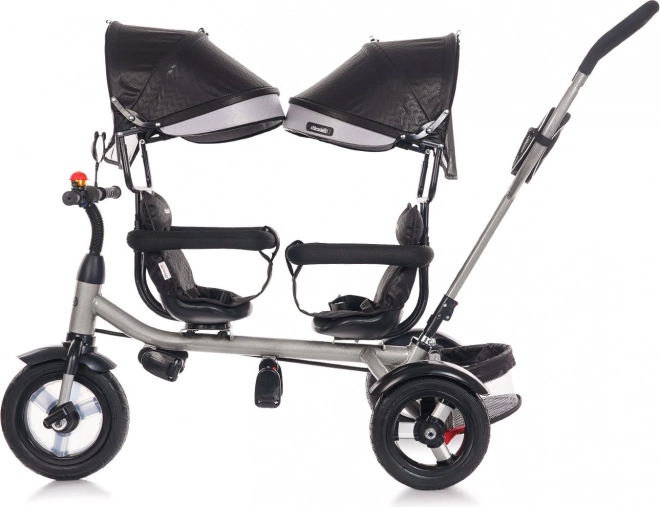 CHIPOLINO Tricycle pour jumeaux 2Play Obsidian