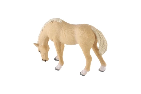 Jument palomino domestique en plastique zooted 13cm en sachet