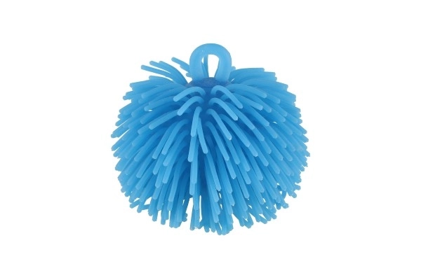 Balle anti-stress poilue à presser en silicone 7cm avec lumière à piles