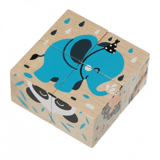Animaux joyeux blocs de construction en bois CUBIKA