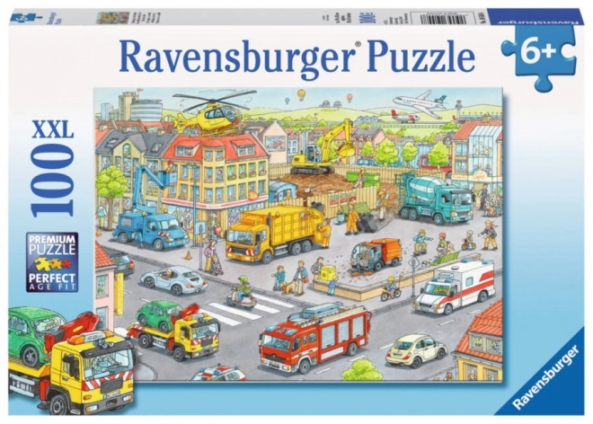 Puzzle Ravensburger véhicules en ville 100 pièces
