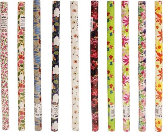 Papier cadeau à motif floral 0,7 × 2 m