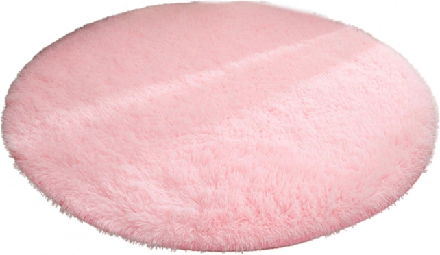 Tapis rond doux antidérapant rose clair 122 cm