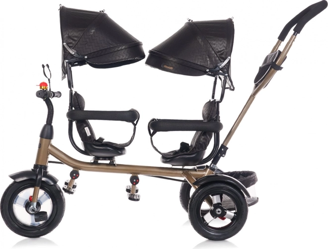 CHIPOLINO Tricycle pour jumeaux 2Play Obsidian – or