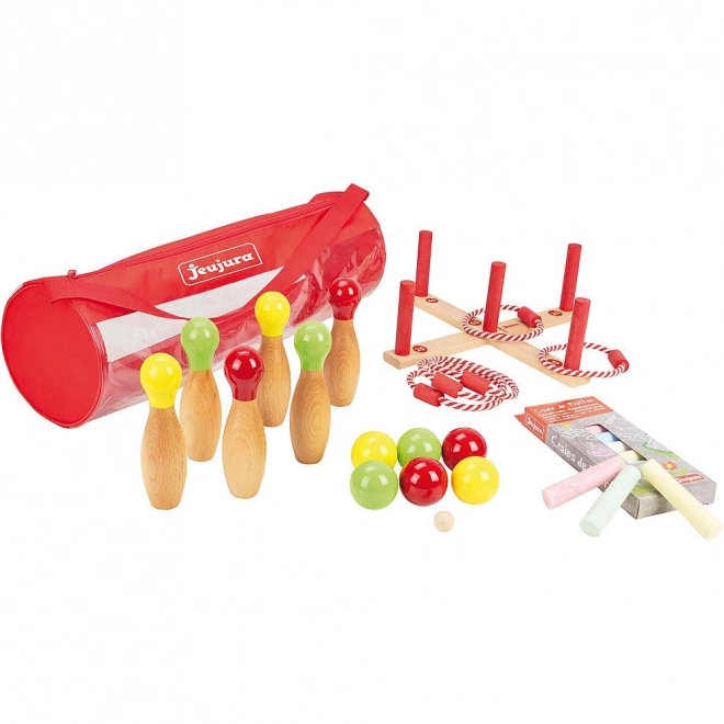 Jeujura ensemble de jeux extérieurs en bois