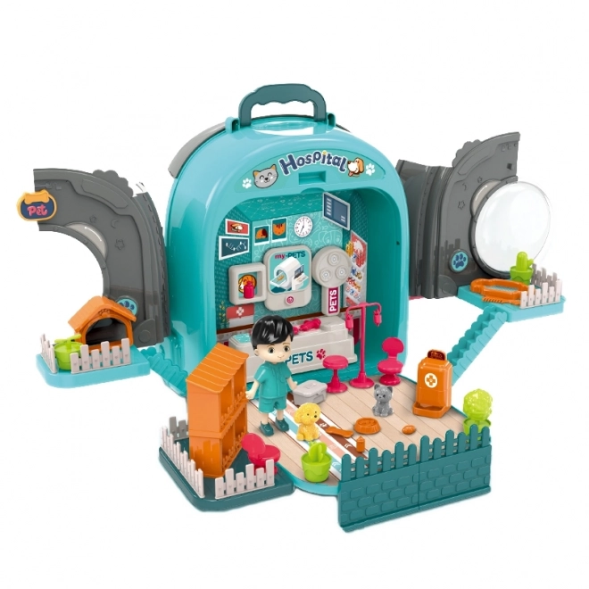 Woopie sac à dos vétérinaire avec maisonnettes et chien 3en1