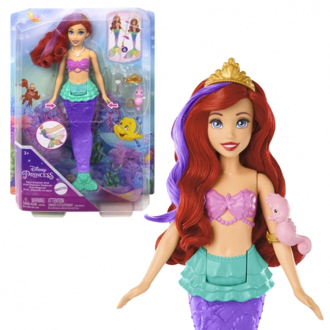 MATTEL Disney Princesse poupée Ariel petite sirène nage, change de couleur