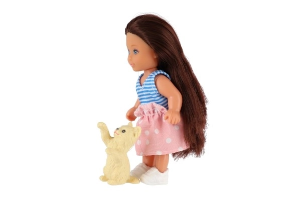 Poupée avec peluche plastique 12cm corps solide 3 types dans boîte 7x15x5cm 24pcs dans boîte