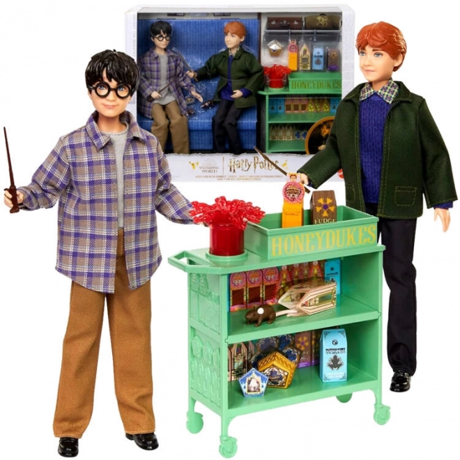 Harry Potter et Ron Weasley dans le train de Poudlard - ensemble de poupées