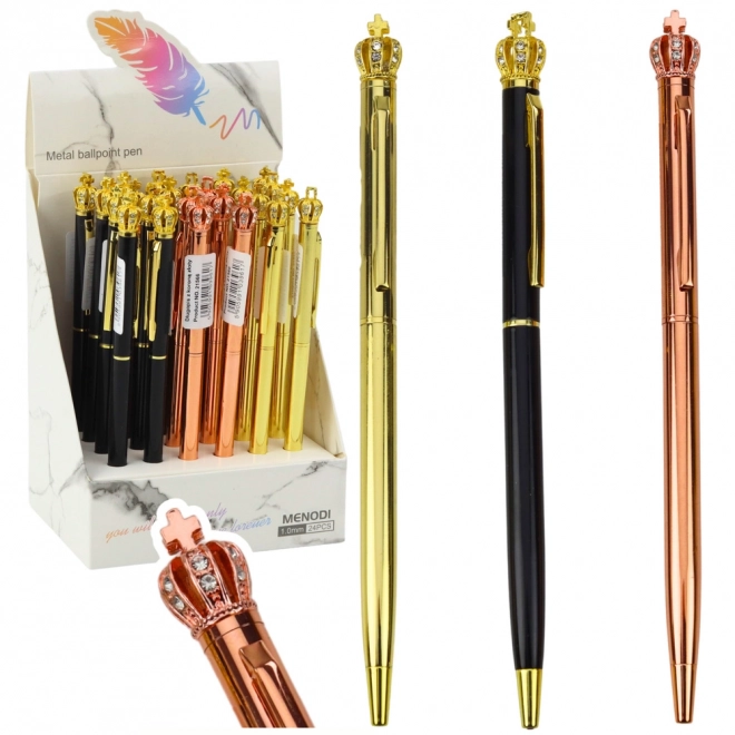 Stylo automatique en métal Couronne encre bleue 1,0 mm