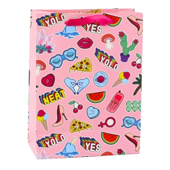 Sac cadeau avec motif d'autocollants