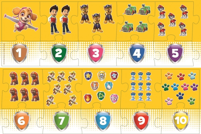 Puzzle éducatif Nombres Pat' Patrouille 20 pièces