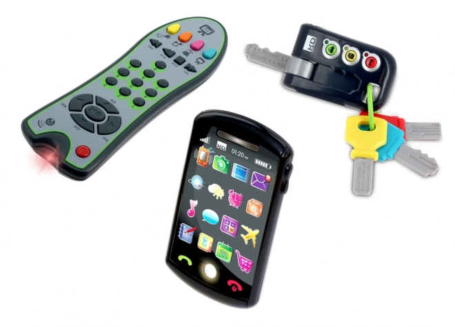 Ensemble Trio Tech Too - clés, télécommande et téléphone