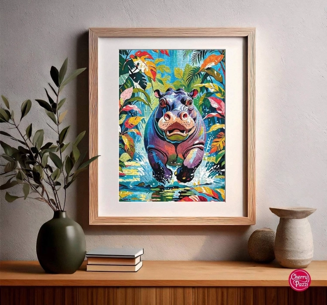 Puzzle Hippopotame Heureux 500 pièces
